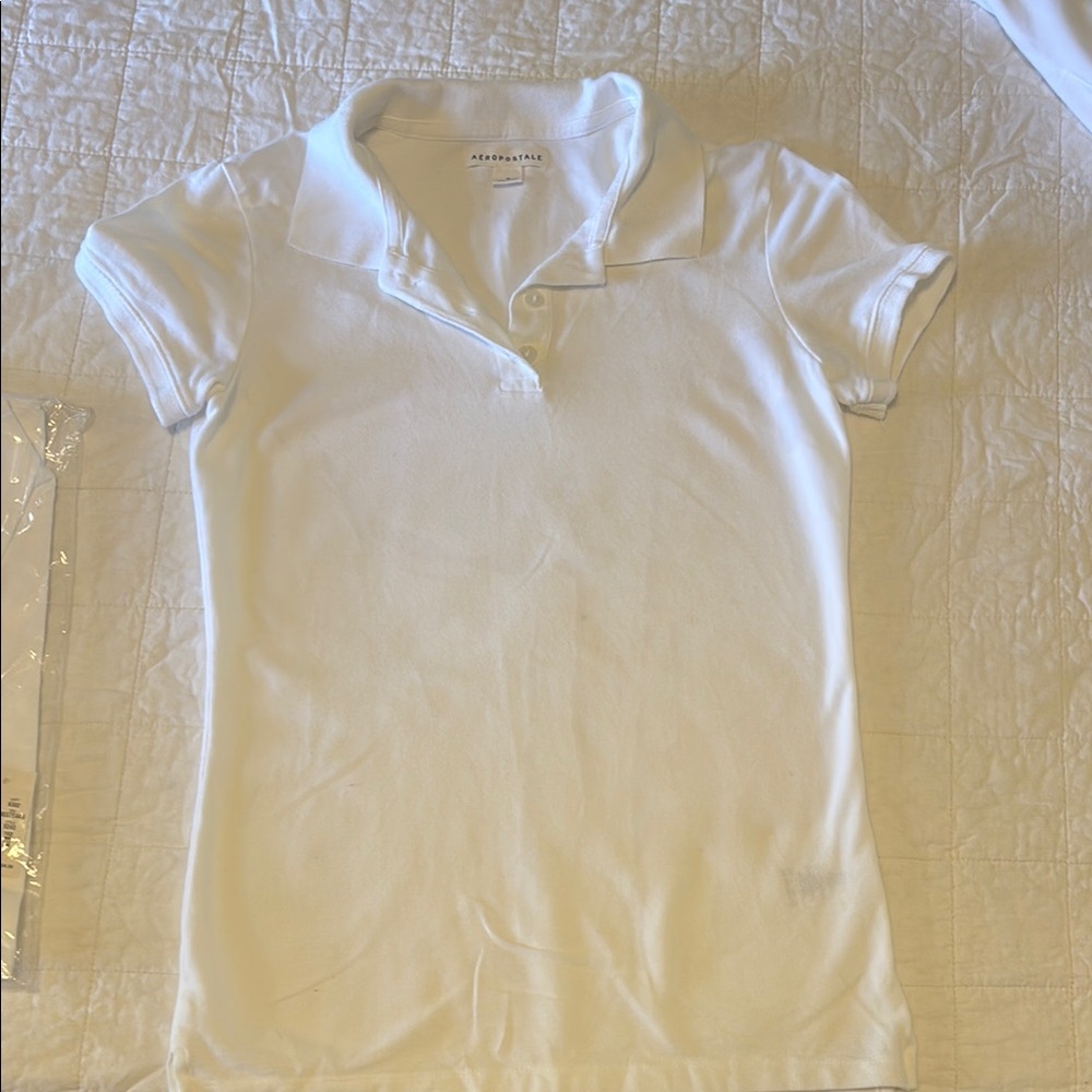 Abercrombie & Fitch Crisp White teen girls Polo 5 pack